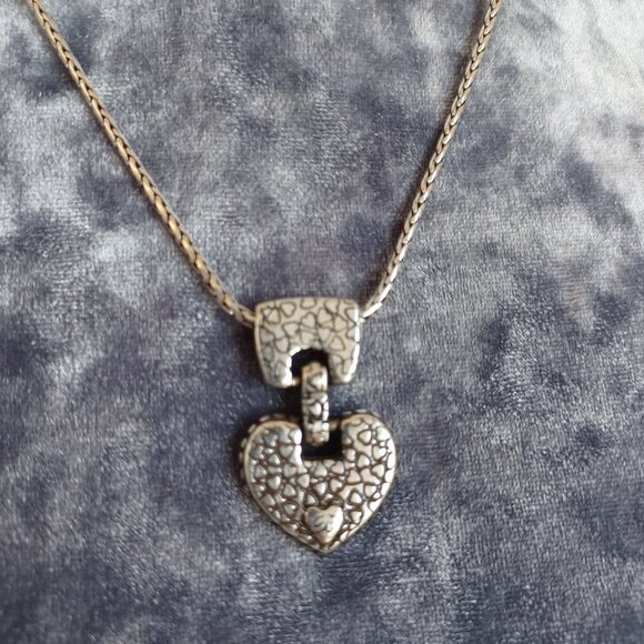 Brighton Silver Heart Necklace Pendant with Chain Cafe Au Lait - Picture 3 of 11